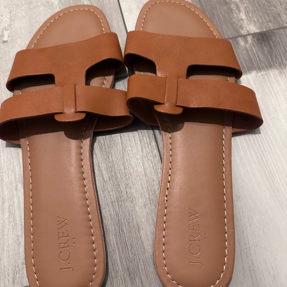 J. Crew Women's Brown Slide Sandals - Picture 1 of 4